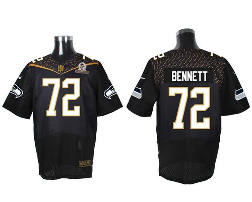 Nike Seahawks #72 Michael Bennett Black 2016 Pro Bowl Men's Stitched NFL Elite Jersey